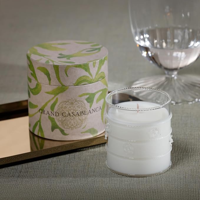 Zodax Grand Casablanca Glass Jar Scented Candle for Home Decor - Single-Wick Candle Ideal for Kitchen and Bathroom - Makes a Great Gift for Women and Men - Wild Tuberose - 6.5 Oz. -