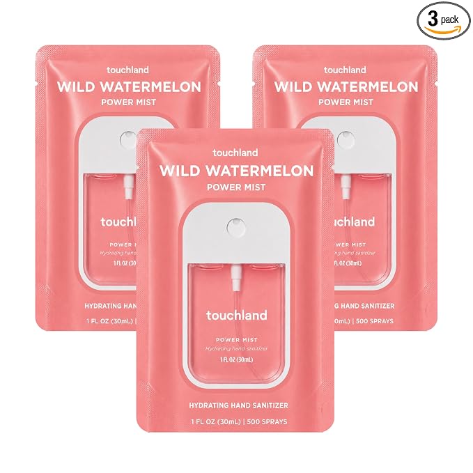 Touchland Hand Sanitizer Spray, Wild Watermelon Trio - 3 x 1 FL OZ
