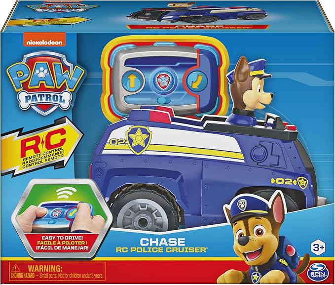 Paw Patrol, Chase Remote Control Police Cruiser with 2-Way Steering, for Kids Aged 3 and Up