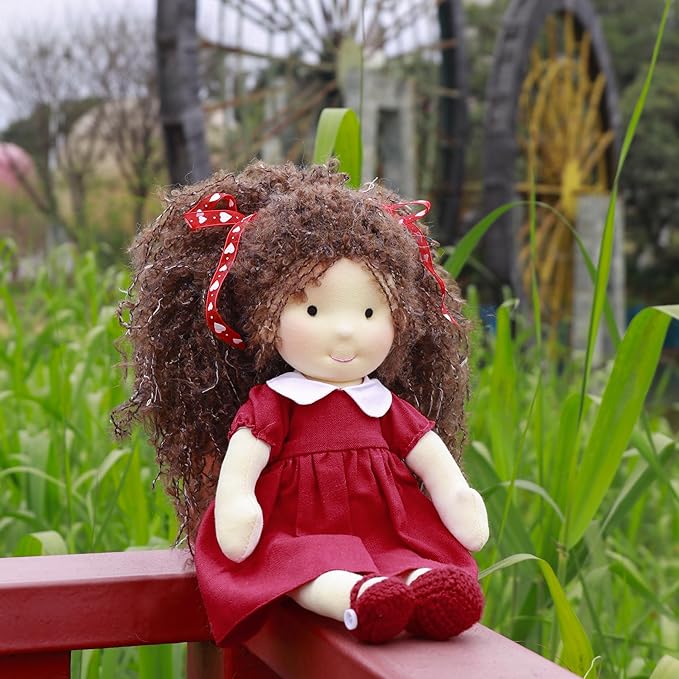 Waldorf Doll Handmade Rag Doll - Personalized Collectors Plush Doll for Kids Birthday Present with Beautiful Present Box-Eleanor 12"