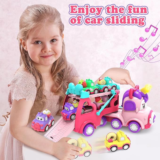 Dinosaur Toys for Kids 2 3 4 5 6,5 in 1 Dinosaur Truck with 4 Dino Car,Light & Sound,Toys for 2-7 Year Old Boys Toddlers,Christmas Birthday Gift Toys for 3 4 5+ Year Old Boys Girls Kids