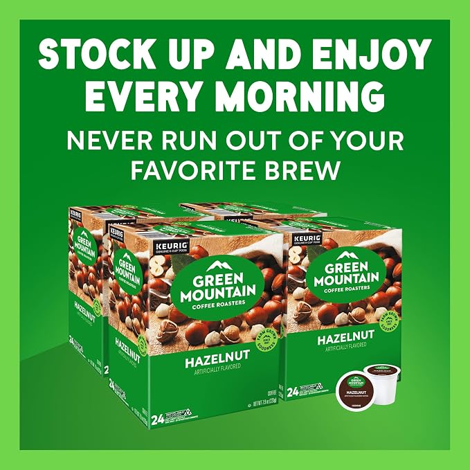 Green Mountain Coffee Roasters Hazelnut Coffee, Keurig Single-Serve K-Cup pods, Light Roast, 96 Count