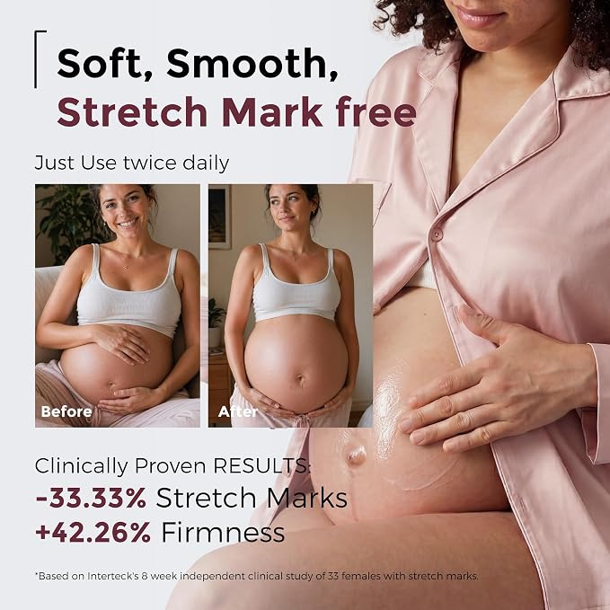 Momcozy Pro-Collagen Belly Firming Moisturizer Stretch Mark Cream, EWG Verified, Clinically Tested, Non-Greasy, Safe for Pregnancy & Sensitive Skin, 0.54 oz (3 x 5g Sachets)