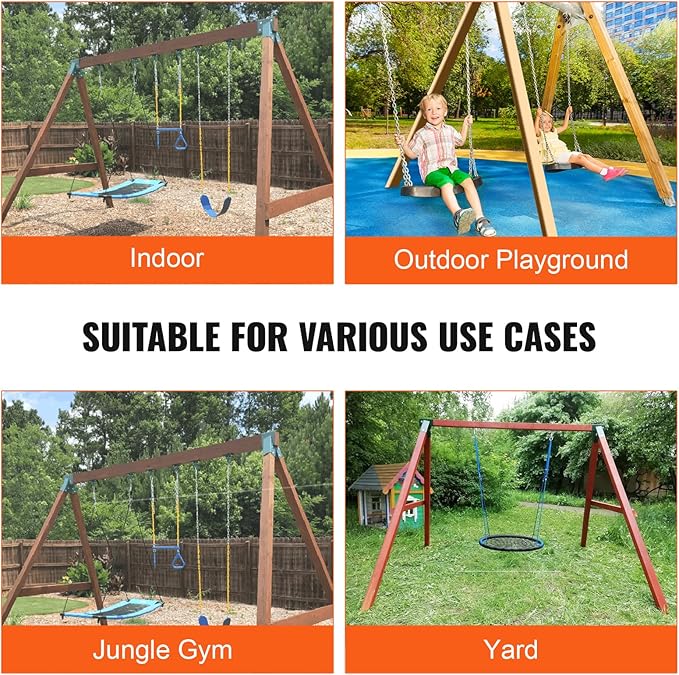 VEVOR A-Frame Middle Swing Set Brackets, Heavy Duty Carbon Steel Swing Set Hardware with Mounting Hardware, DIY Swing Set Bracket Swing Set Kit for 4x4 Legs & 4x6 Beam, Green (2 pc)
