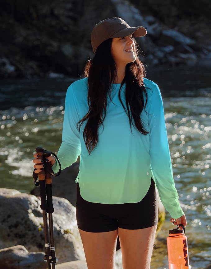 Women's Sun Shirts UPF 50+ Long Sleeve UV Protection Shirt Lightweight Quick Dry Workout Hiking Tops for Women