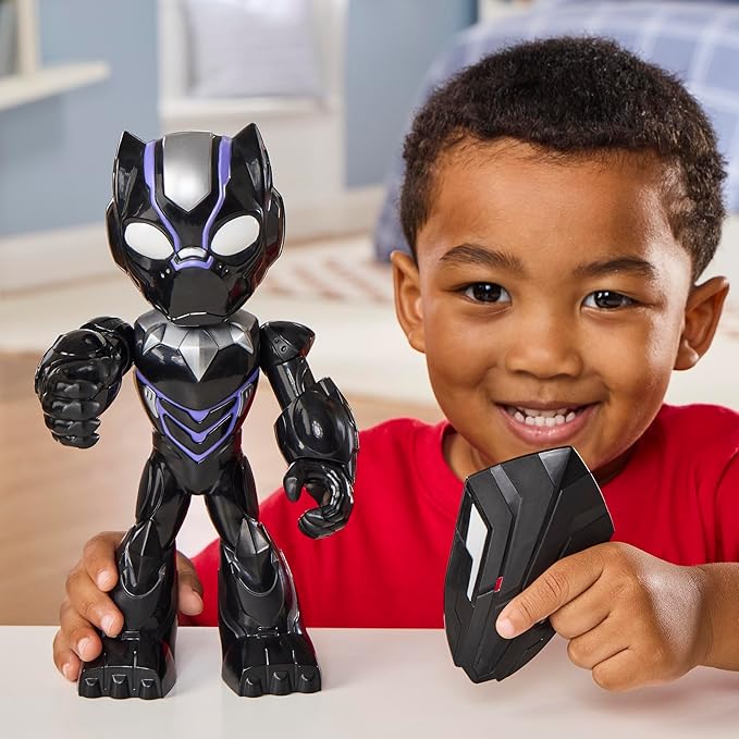 IRON MAN AND HIS AWESOME FRIENDS Marvel Supersized Black Panther Action Figure, 9-Inch (22.8 CM) Super Hero Toys for Kids, Ages 3+