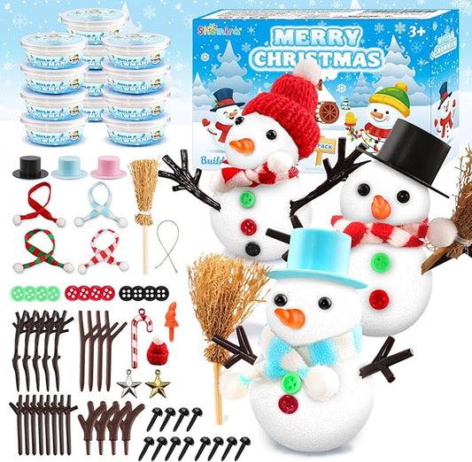 Shemira DIY Snowman Kit - Christmas Crafts for Kids, Modeling Air Dry Clay, DIY Christmas Ornaments, Party Favors & Stocking Stuffers