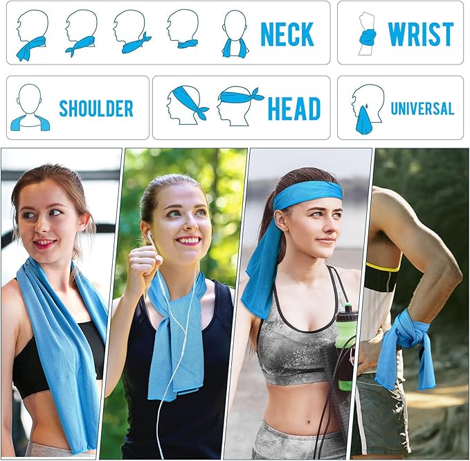 MENOLY 30 Packs Cooling Towels Bulk (40"x12") Gym Cooling Towels for Neck and Face Sweat Workout Cooling Neck Rags for Sports Yoga Soft Microfiber Breathable Rags for Hiking Running Fitness-Multicolor