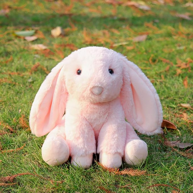 Apricot Lamb Toys Plush Pink Bunny Rabbit Stuffed Animal with Fluffy Soft Ears (Pink Bunny, 8 Inches)