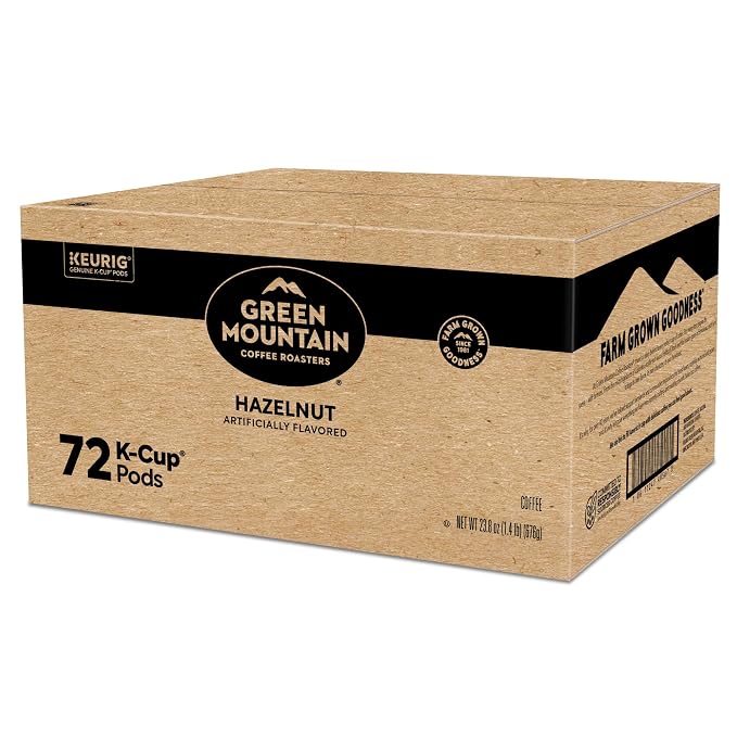 Green Mountain Coffee Roasters Hazelnut Keurig Single-Serve K-Cup pods, Light Roast Coffee, 72 Count