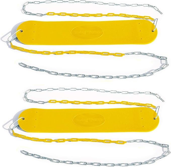 Swing-N-Slide WS 5101 2 Pack of Yellow Swing Seats with Ring/Trapeze Combo Swing Swing Set Refresher Bundle, Yellow