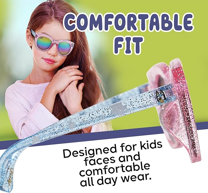 Bluey Toddler Sunglasses - Arkaid Bluey Cateye with Comfortable UV-Protective Bluey Sunglasses Toddler Size w/t Soft Case