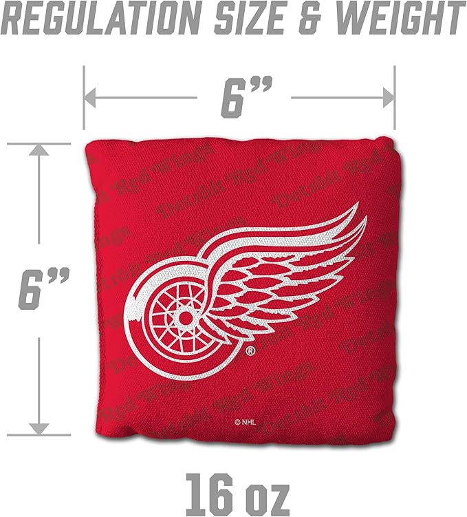 YouTheFan Officially-Licensed NHL Set of 4 Cornhole Bags - All Weather Regulation 6” x 6” Size - 16oz Weight - Designed in USA