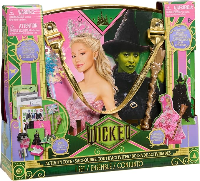 Universal Wicked Activity Tote - Kids Arts & Crafts Set with Fabric Characters, Stickers, Crown & Dress-Up Activities, Portable Craft Kit Ages 3+