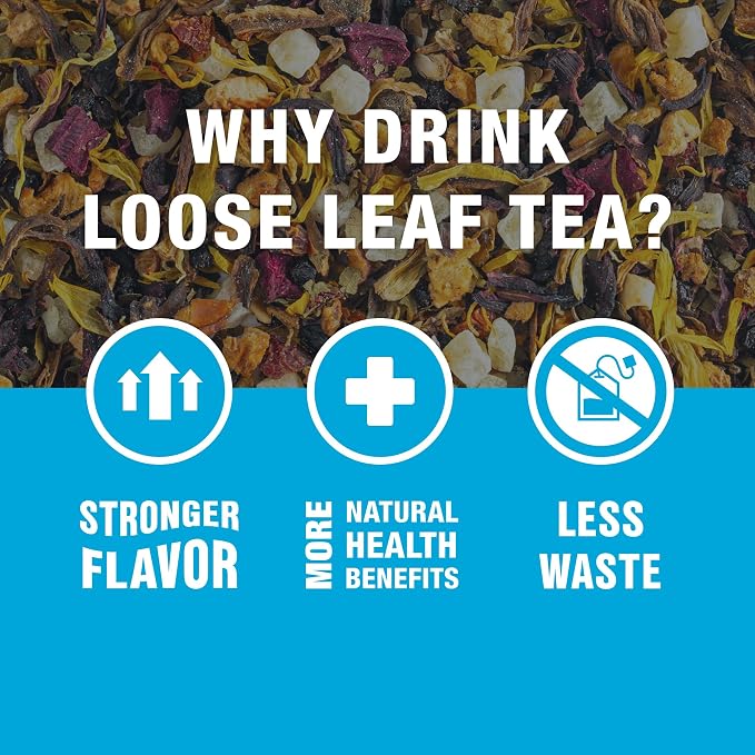 Tiesta Tea - Peach Party, Loose Leaf, Peach Hibiscus Herbal Infusion, Premium Blend, Non-Caffeinated Fruit Tea, Makes Hot or Iced & Up to 50 Cups, 4.5oz Refillable Tin