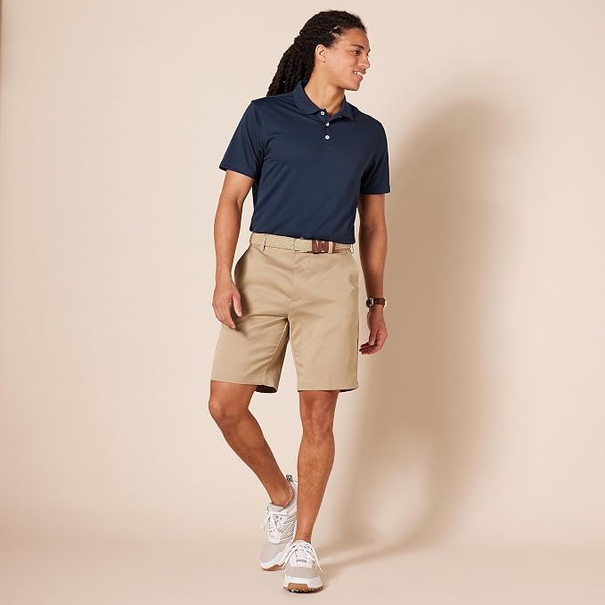 Amazon Essentials Men's Moisture Wicking Golf Polo Shirt, Short Sleeve, Slim-Fit, Quick-Dry, Active Wear