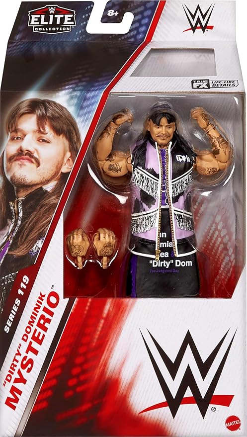 Mattel WWE Elite Action Figure & Accessories, Series #119, 6-inch Collectible Dominik Mysterio with 25 Articulation Points & Swappable Hands
