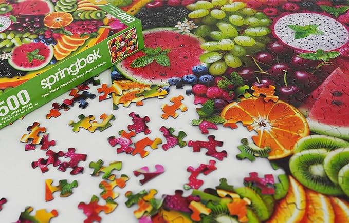 Springbok Fruit Platter 500 Piece Puzzle for Adults- Featuring a Dazzling Fruit Tray