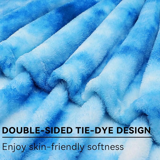 Blue Fleece Throw Blanket, Cozy Soft Lightweight Throw Blankets Warm Plush Blue fall blankets and throws Couch Sofa Bed Camping Travel Picnic Outdoor Blanket Bedding, Gifts for Women Wife Mom 60x80 in