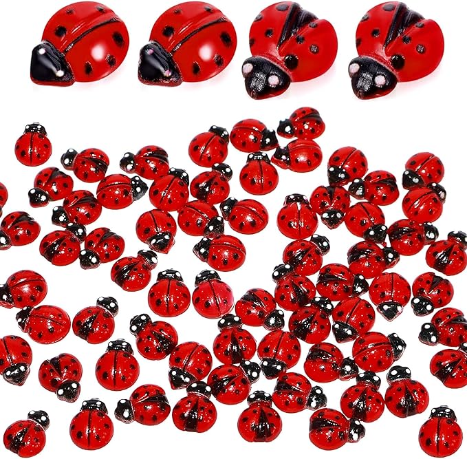 150PCS Mini Beetle Figurines - Cute Resin Bug Toys for Kids, Fairy Garden Decor, Party Favors, and Educational Insect Collection 0.42 Inches.