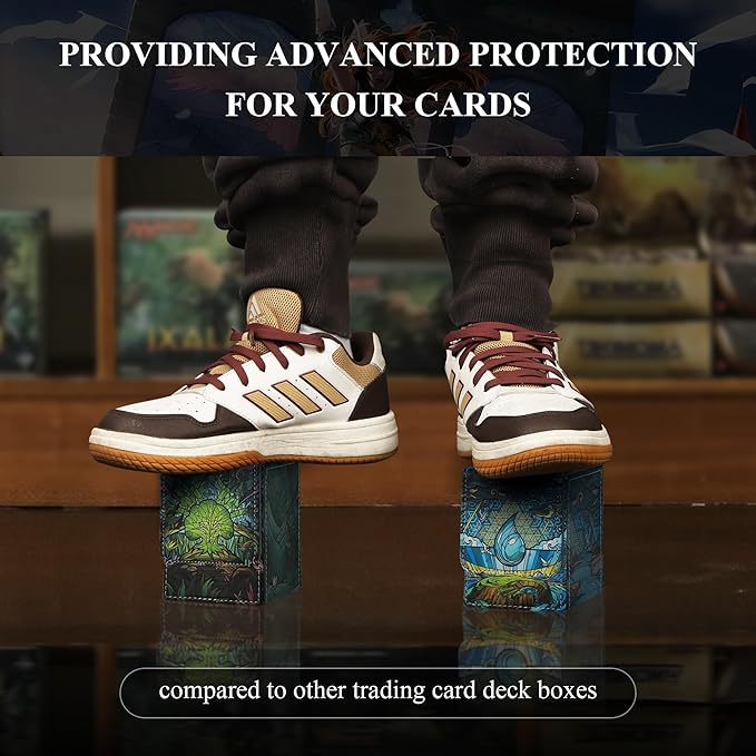 Card Deck Box for MTG Card Storage Box Holds 100 Plus Single Sleeved Cards with Trading Cards Games TCG Yugioh etc. (Light Blue)