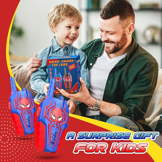 Kids Walkie Talkies for Boys: Toys Gifts for 3 4 5 6 7 8 Year Old Boys Girls Kids Walkie Talkies 2 Pack Outdoor Hiking Camping 2 Way Radio Toy Age 3-8 Year Old Boy Girl Birthday Gifts Ages 5-7