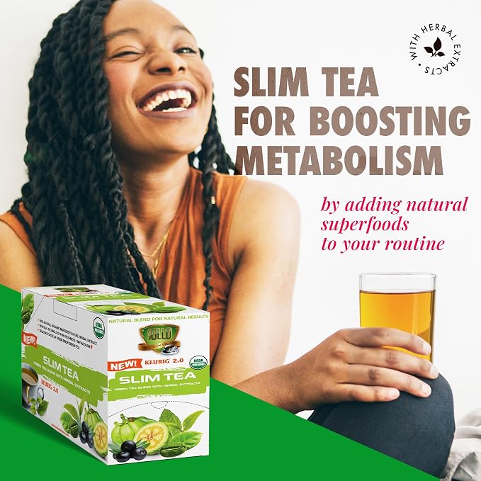 SOLLO Slim Tea K-Cup, Diet Support, Weight Loss with Garcinia & Green Coffee Extract, Single Serve Pods, Compatible With 2.0 K-Cup Keurig Brewers, 24 Ct