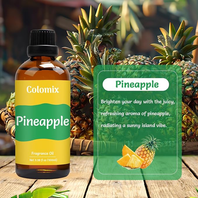 100ml Pineapple Fragrance Oil, Premium Essential Oils for Diffusers for Home - Candle Scents for Candle Making, Soap Making Supplies and More DIY Project, Gift Scented Oils