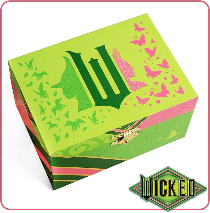 Wicked Jewelry Box for Girls - Musical Jewelry Box with Spinning Figurine, Wicked Toys for Kids Ages 3-5 - 6 x 4.7 x 3.5 in