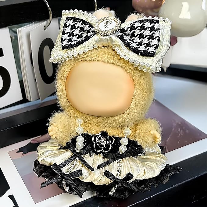 Clothes Fit for 17CM Doll, Fashion Doll Clothes Outfit Set Cute Theme Designer Toys Dress Accessories for Collector Fans Display (Black Parisian)