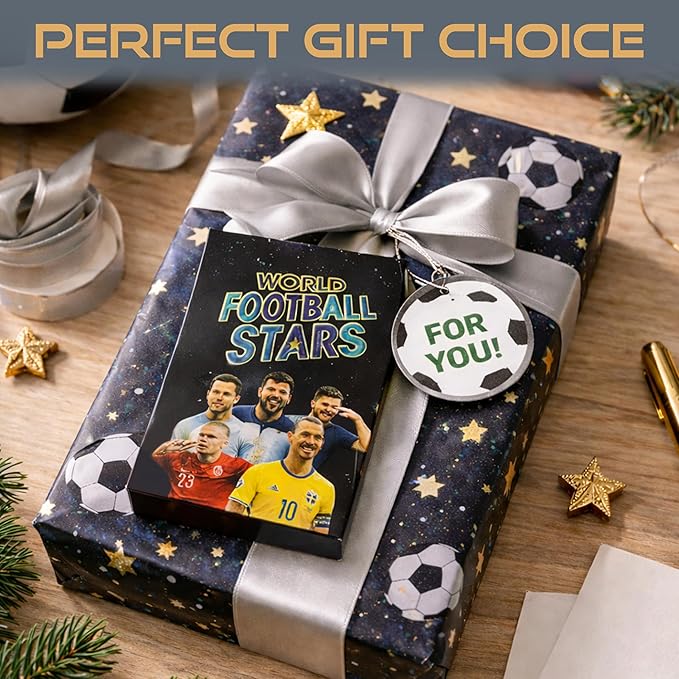 2026-27 Playing Soccer Cards | 55 Non-Duplicate Cards Per Pack | Fixed Card Set | Unforgettable Moment for Friends, Siblings & Soccer Fans | Printed on Premium Paper – Black – Not Original