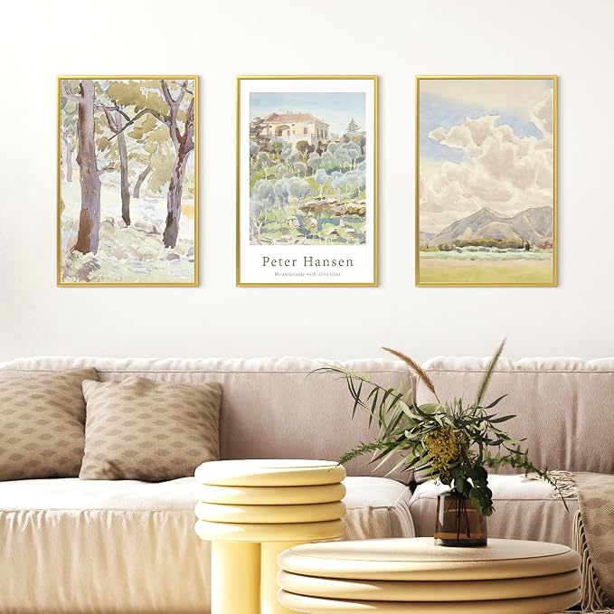 upsimples 16x24 Poster Frame, Easy Slide-In Assembly, Gold, 3 Pack | Gallery Wall 16 x 24 Picture Frames Set for Family, Wedding, Christmas, Easy to Change Photos