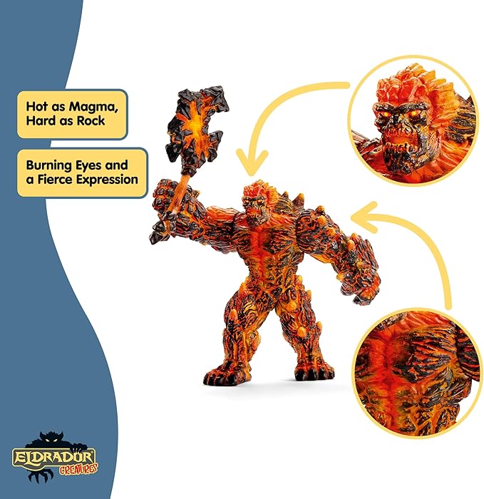 Schleich Eldrador Creatures Mythical Monster - Posable Lava Golem Fantasy Action Figure, Highly Durable, for Boys and Girls Ages 7+
