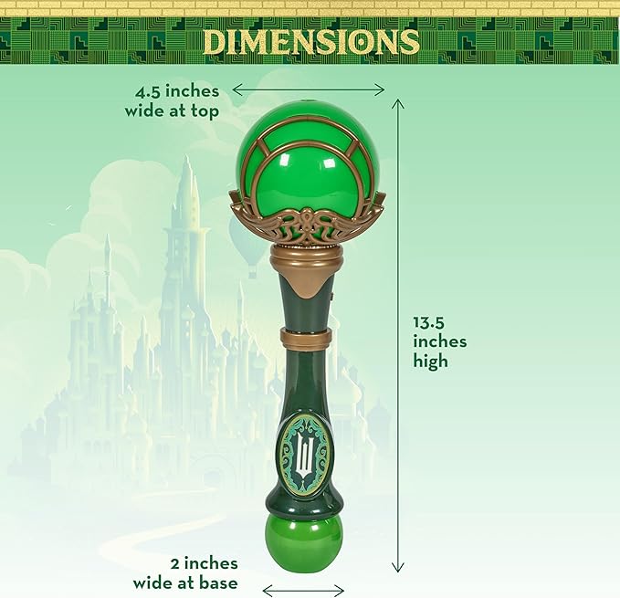 Wicked Elphaba Light and Sound Musical Bubble Wand, Includes Bubble Solution