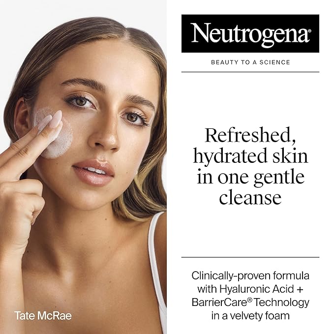 Neutrogena Hydro Boost Face Wash, Fragrance Free, Hydrating Facial Cleanser with Hyaluronic Acid, Daily Foaming Face Wash & Makeup Remover, Hypoallergenic Gel Cleanser, 7.8 fl. oz