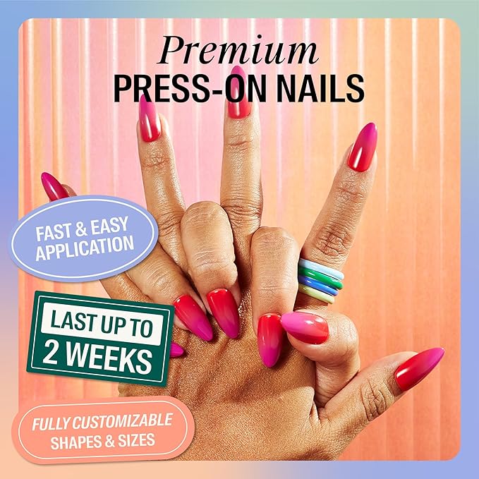 Chillhouse - Chill Tips, Press on Nails Kit - Heading South (Long Almond) - 30 Nail Shapes & Sizes - Up to 2 Weeks Wear - Customizable Fit - Reusable - Latina Founded, Women Owned, Beauty, Self Care
