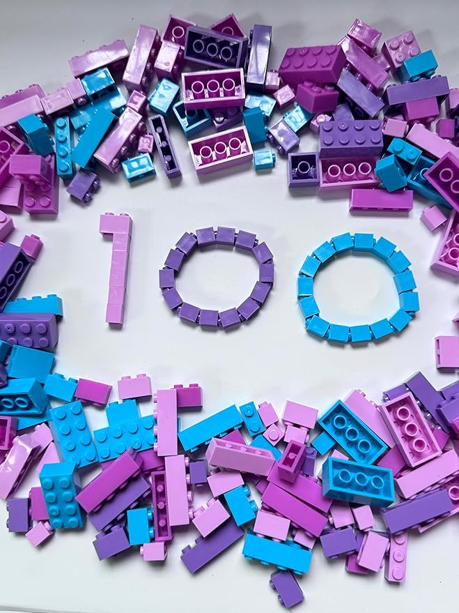 100 Pieces Building Bricks, Bulk Small Bricks for Building, Compatible with Lego Parts and Pieces, Creative Building Block Friends Toys for Girls Ages 6 7 8 9 10 Year Old