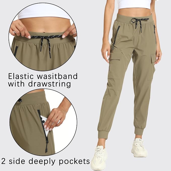 Women's Joggers Cargo Pants Lightweight Quick Dry Hiking Running Pants for Athletic Casual & Outdoor
