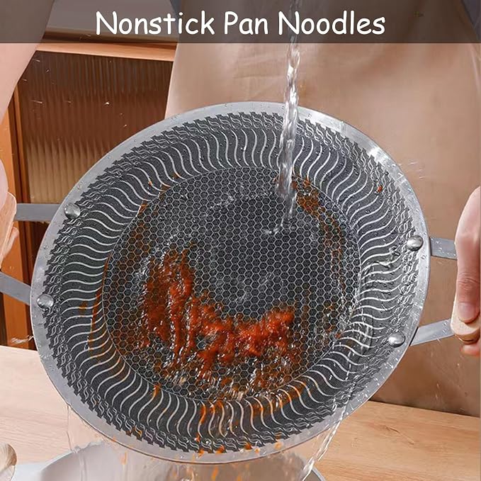Korean BBQ Grill Pan Nonstick Round Griddle Pan Portable Stainless Steel Skillet Pan with Handle Dinner Server Pan,15inch