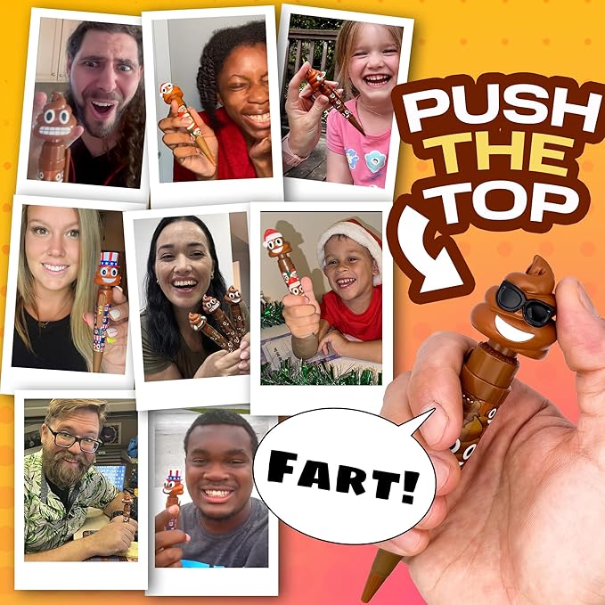 Farting Poop Pen with Multiple Funny Sounds - Perfect Halloween Games & Novelty Gift for Teens, Kids & Boys - Pen & Prank Toy for Halloween Parties, Games & Family Fun All Day (Sunglasses)