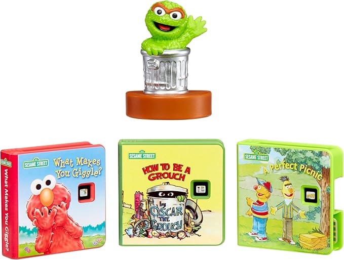 Little Tikes Story Dream Machine Oscar the Grouch & Friends Story Collection, Storytime Book Set, Books, Sesame Street, Audio Play Character, Learning Toy Gift Toddlers and Kids Ages 3+ Years