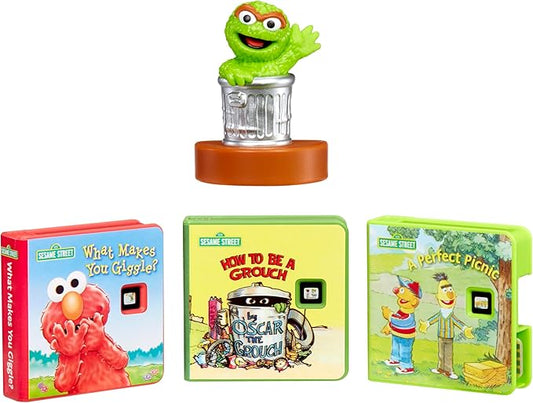 Little Tikes Story Dream Machine Oscar the Grouch & Friends Story Collection, Storytime Book Set, Books, Sesame Street, Audio Play Character, Learning Toy Gift Toddlers and Kids Ages 3+ Years