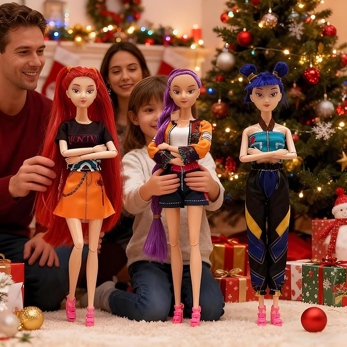 2026 New Singer Fashion Dolls,11.5'' Girl Group Fashion Doll for Kids,Articulated Fashion Doll Set,Great Gift Idea for Girls Fans (3Pcs)