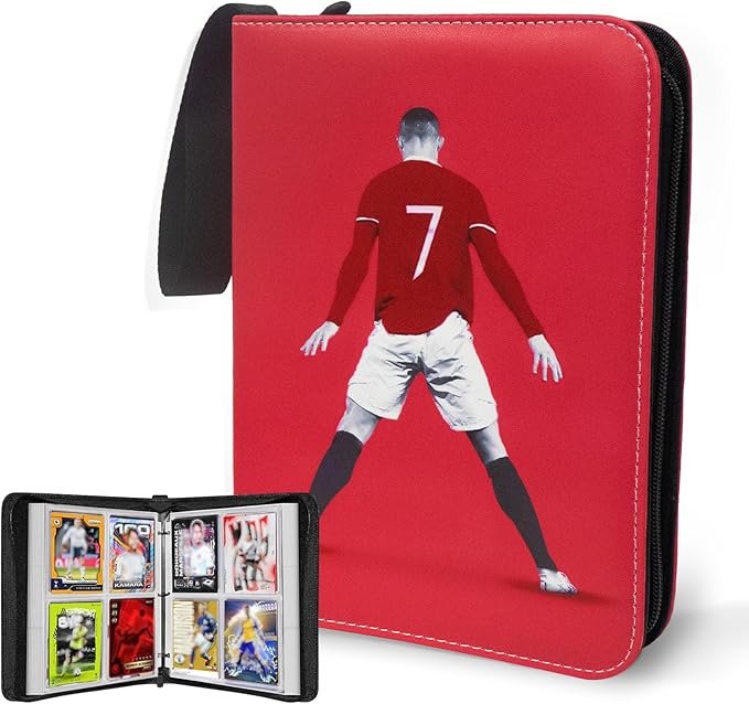 Soccer Card Binder 400 Pockets for Soccer Trading Cards Collectors,Portable Waterproof Card Storage Book with Removable Clear Sleeves,Compatible with Soccer Cards 2025-26
