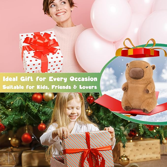 Elcoho 12 Inch Cute Capybara Plush Soft Capybara Stuffed Animal Plush Toy Kawaii Pillow Doll Hugging Gifts for Girls Boys Adults Birthdays Holidays Favors, Home Decorations