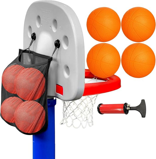 GALVANOX Mini Rubber Basketballs with Pump (7" Inch) Includes Mesh Storage Bag Designed for Little Tikes Basketball Hoop