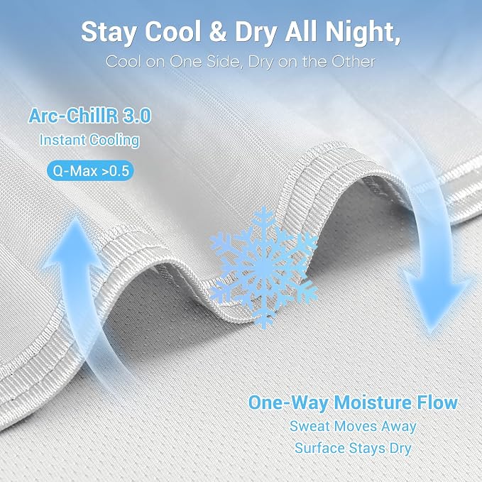 Elegear Cooling Blanket Twin for Hot Sleepers, One-Way Moisture Flow | Arc-Chill® 3.0 Q-Max>0.5 Cooling Fabric with One-way Moisture Flow Helps Keep Skin Cool & Dry & Breathable, No Sticky Feeling