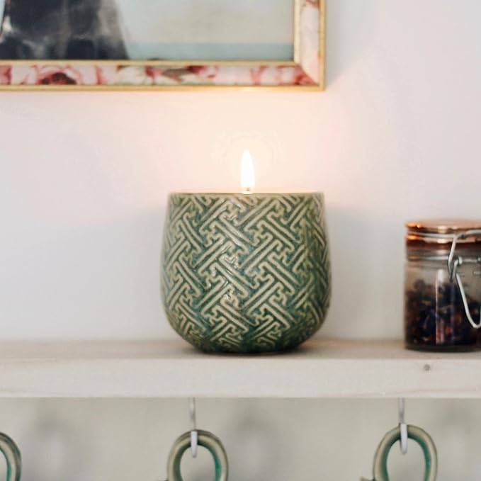 Hyggelight - The Growing Candle, Mint & Eucalyptus Scented, 10oz Ceramic Pot, Aromatherapy Candles, 100% Soy, Ida