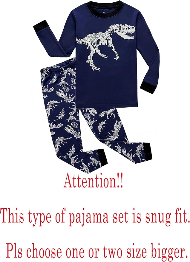 KikizYe Little Big Boys Girls Pajamas Set Kids PJs 100% Cotton Sleepwear