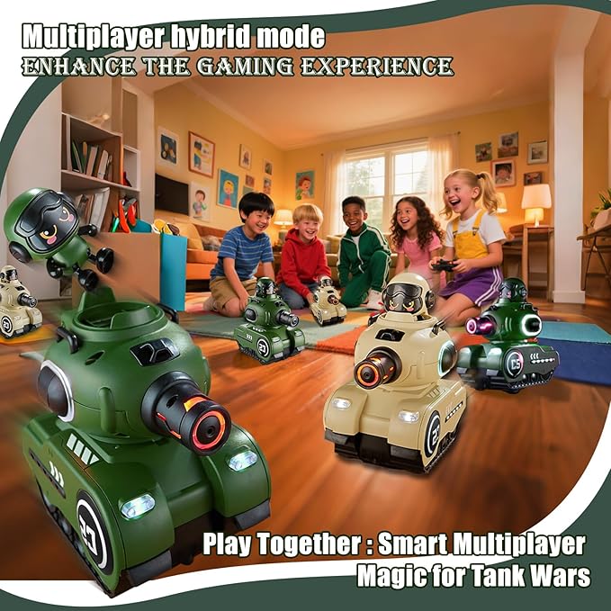 RC Battle Tanks with Infrared System and Sound Effects, RC Army Combat Vehicle Toy, Battle Tanks with HP Station for Boys & Girls Age 6-12, Christmas Birthday Gifts for 6-12 Year Kids, 2 Pack